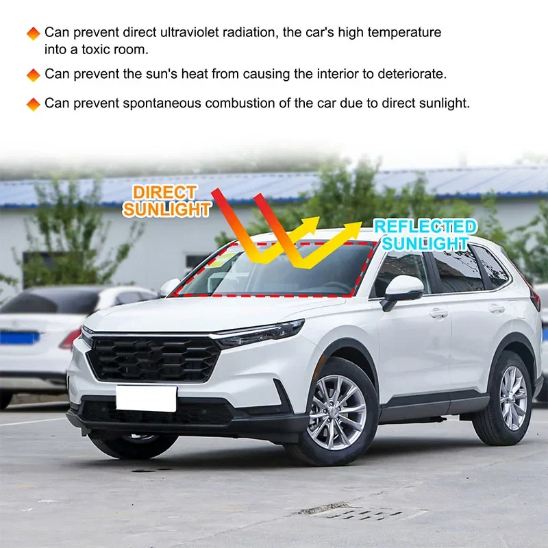 

For Honda CR-V 2023 Aluminum Foil Silver Car Front Windshield Thermal Curtain Shading Sunscreen Pad Interior Car Accessories