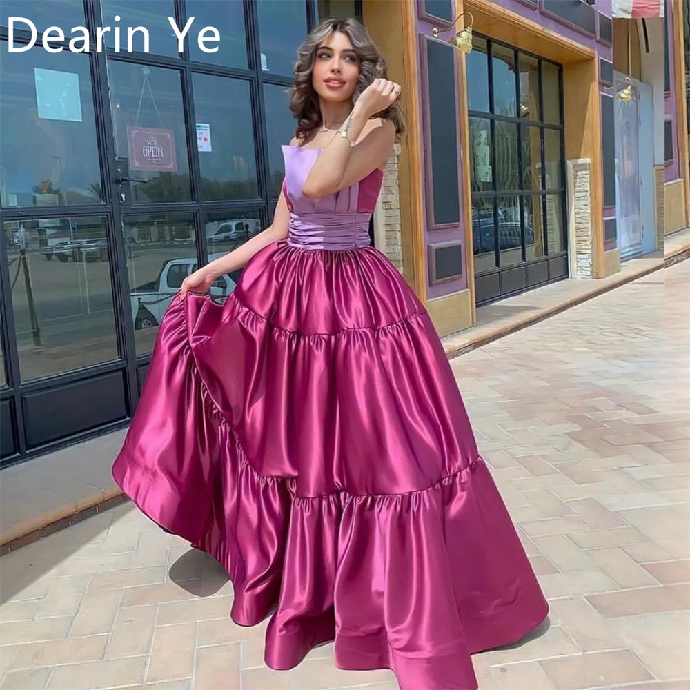 

Customized Evening Dress Dearin Strapless A-line Floor Length Skirts Draped Bespoke Occasion Dresses Saudi Arabia Prom Formal Go