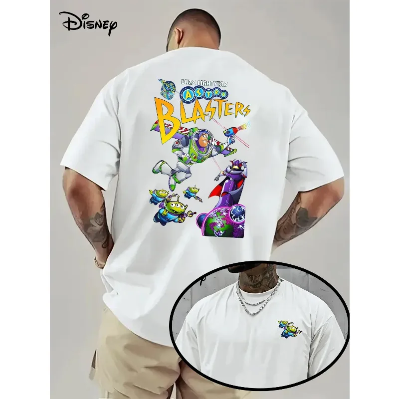 ديزني الطنانة الخفيفة بندقية الفضاء قميص تي شيرت رجالي صيف جديد كبير الرجال والنساء موضة عادية ملابس الشارع