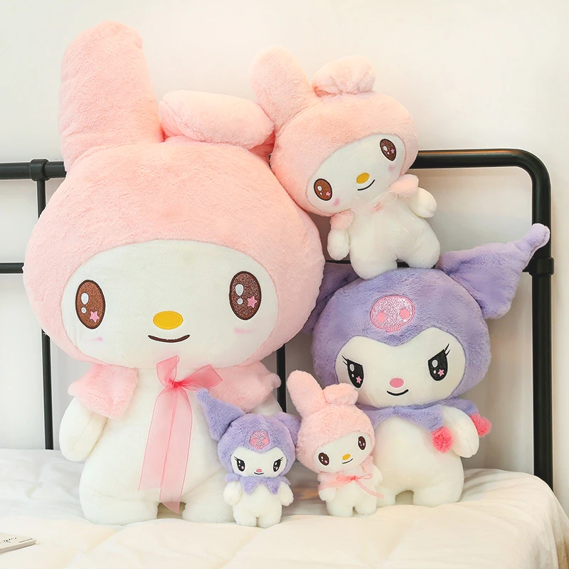 

Лидер продаж, Sanrio Kawaii Kuromi My Melody большой размер, плюшевая игрушка, подушка, фиолетовая, розовая, мягкая, аниме, мультяшная милая мягкая кукла, подарок для девочки на день рождения