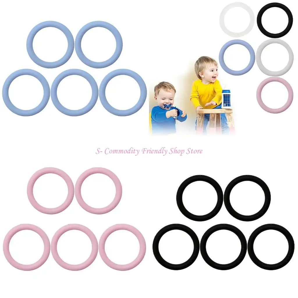

85AE Silicone Ring BPA Baby Teether Beads For Teething Toy Making DIY Necklace Jewelry Pacifier Pendant