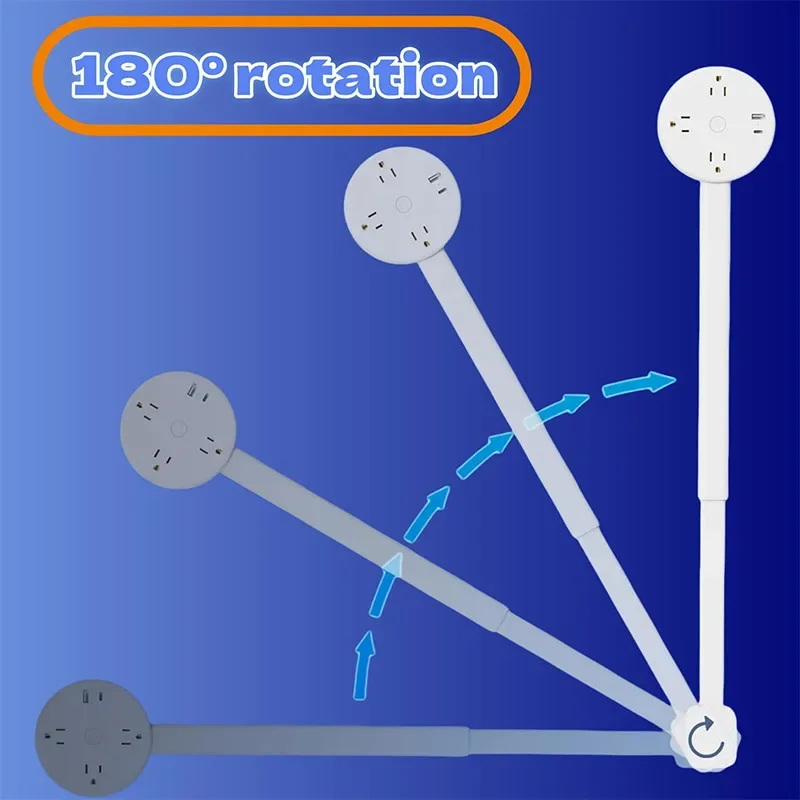  مخرج كهربائي موسع التوصيل جدار منفذ موسع تمديد مقبس الحائط للتدوير للطي مقبس الطاقة المحمولة #3
