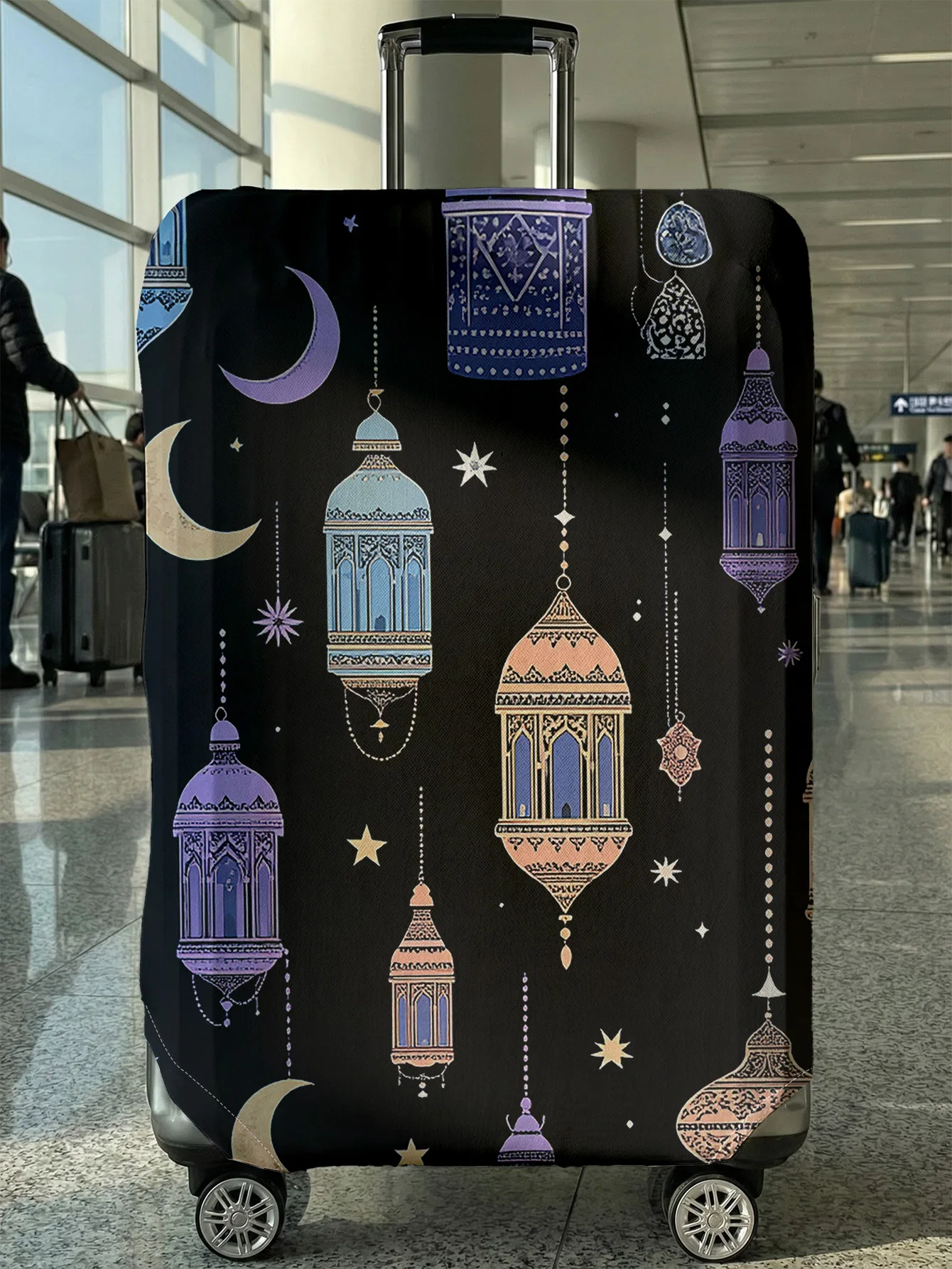 

Чехол для багажа с экзотическим принтом в виде луны и звезд, подходит для чемоданов 18-32 дюймов, чехол для ручки чемодана, дорожные аксессуары