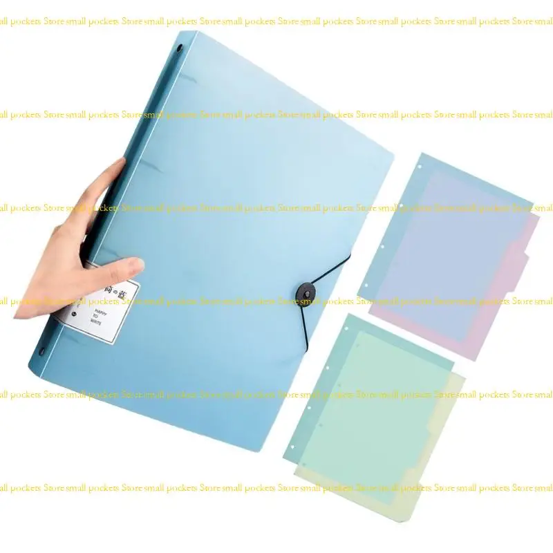 R1WD Letter Size 4 Rings Binder Hold 220Sheets Elastic String Closure for Office School Document Storage Organizers