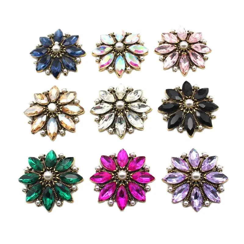 Exquisite jewelry accessories button 2/piece 42mm rhinestone decorative button All kinds of color buttons handmade