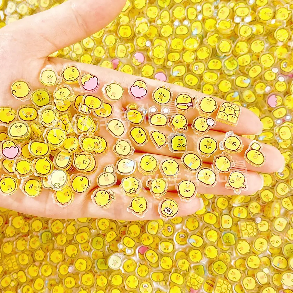 Double-layer 1cm  duck acrylic pieces, creative cute patches DIY hair ties, rings, planners, anime cartoons view 2