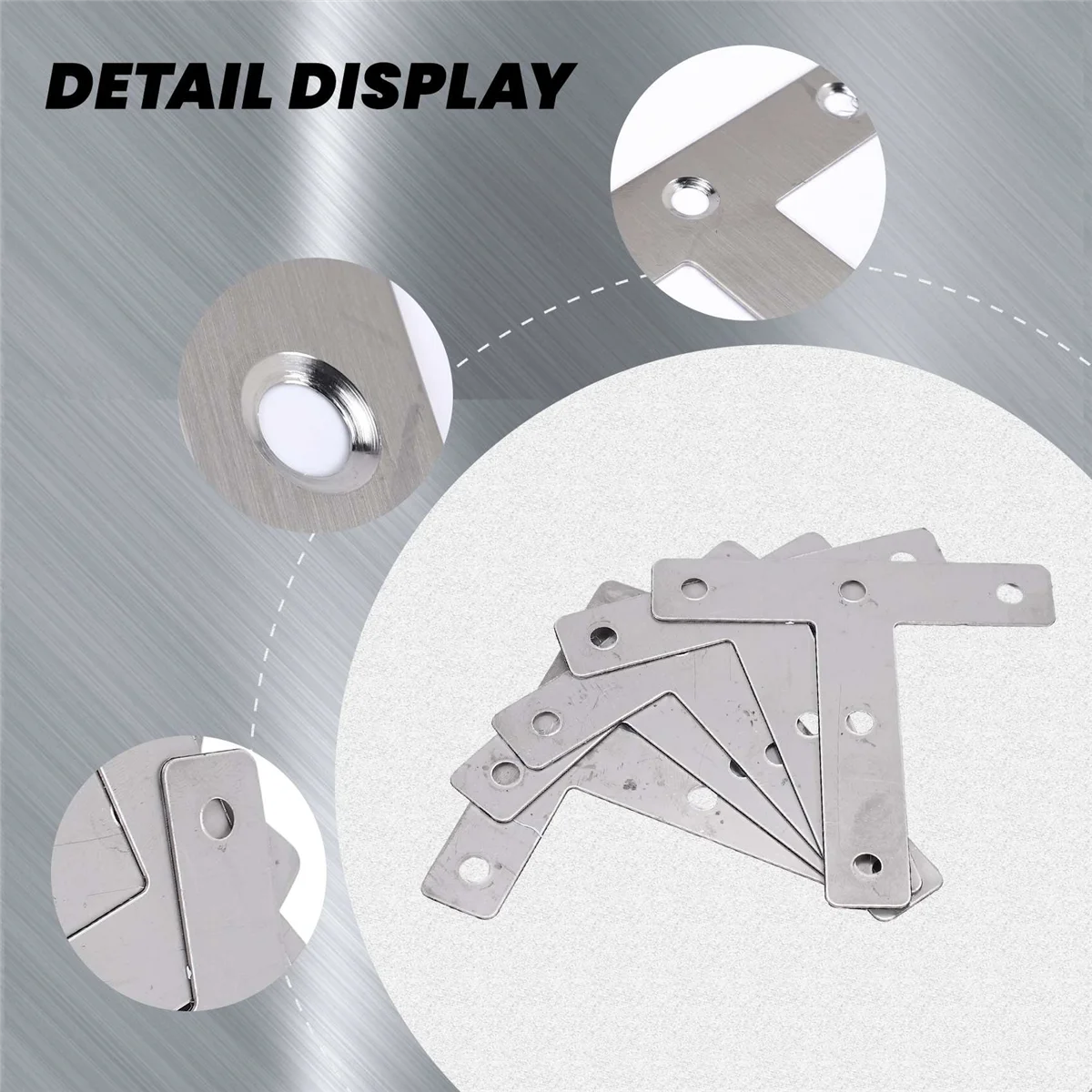 B-T 5 Pcs Angle Plate Corner Brace Flat T Shape Repair Bracket 80mm x 80mm