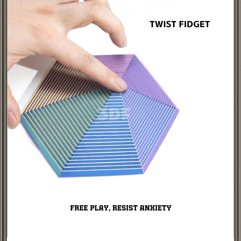 3D Printed Fractal Fidget Hexagon 8cm Portable Playing Sensory Anti-stress Toy Desktop Ornament Kid Toy Visual Toys