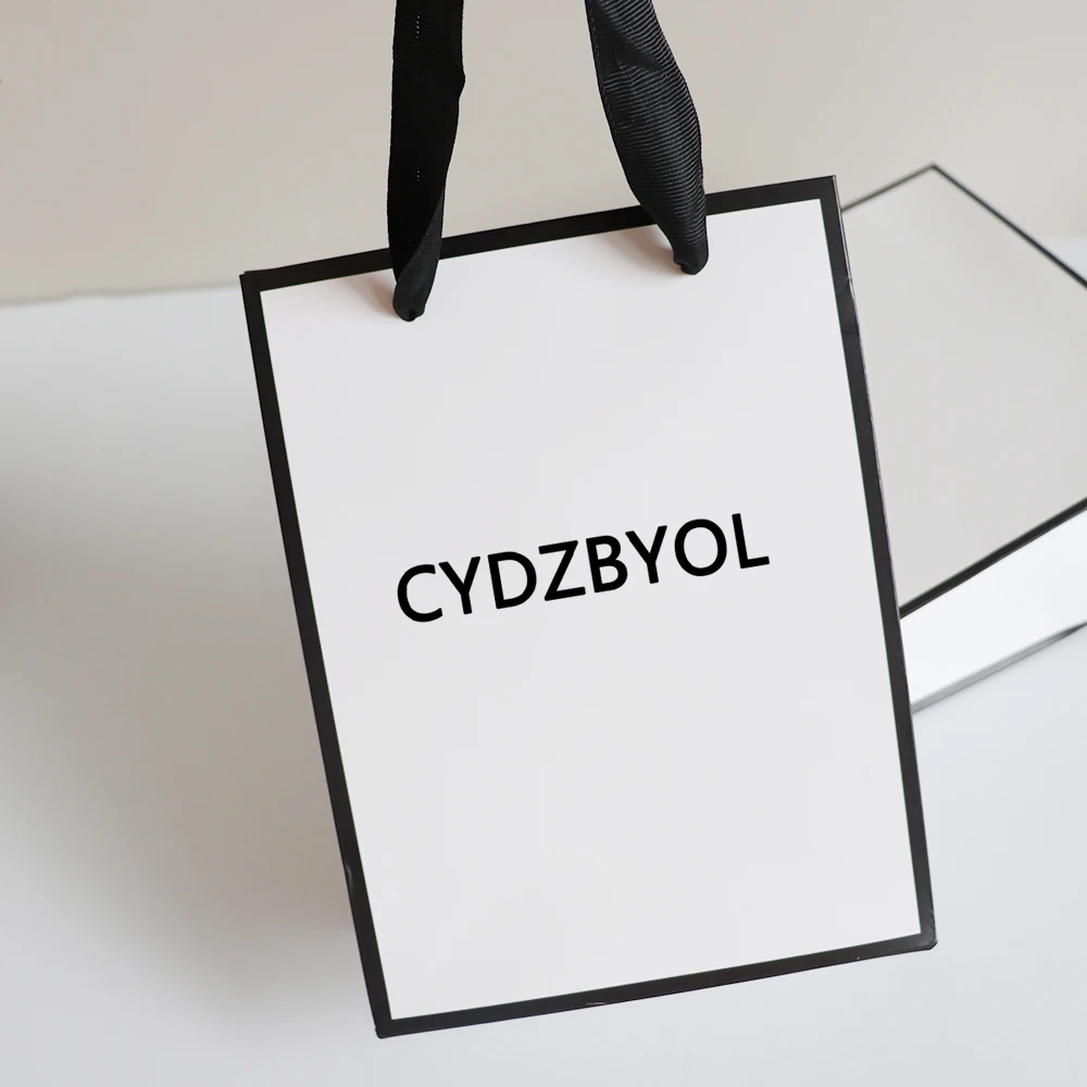 Custom Logo Text Shopping Paper Bags Small Batch Personalized Gift Bags for Wigs Clothing Jewelry Perfect for Weddings Parties view 5