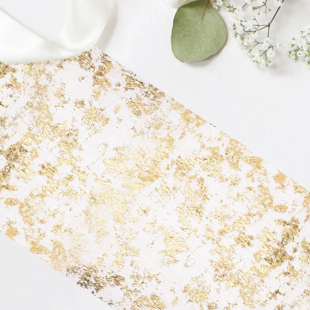 Gold Mesh Table Runner Party Table Decor Wedding Banquet Birthday Festival Elegant Centerpiece Holiday Decorations