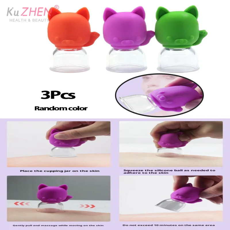 

1/3 шт. силиконовые банки для массажа, массажные вакуумные присоски, чашки для лифтинга кожи лица, тела, ног, рук, спины, плеч, мышц