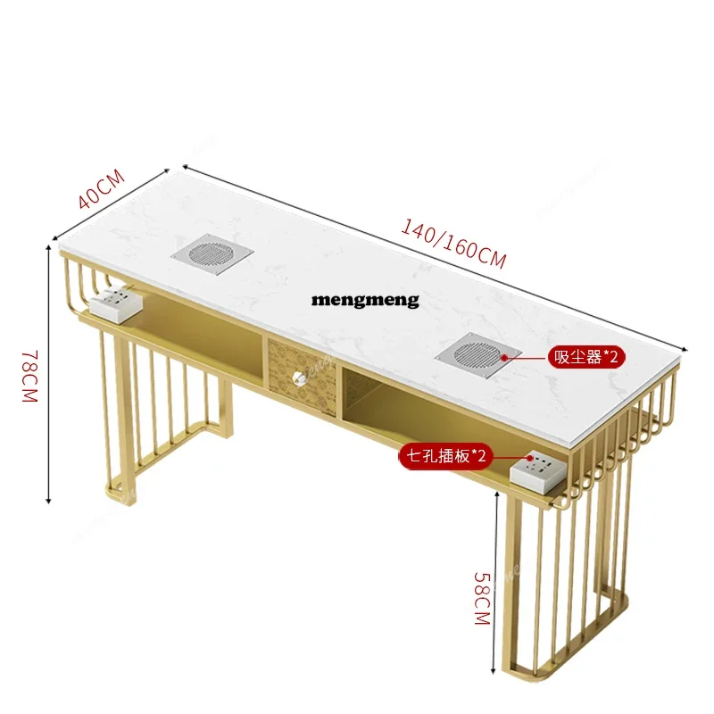 Luxury Design Stand Nail Desk Vacuum Cleaner Organiser Aesthetic  Marble Table Modern Art Tavolo Per Unghie Furniture