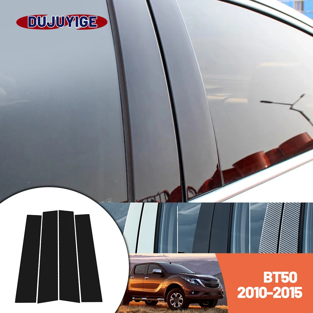 

Bright black carbon fiber door and window B C Pillar sticker suitable For Mazda BT50 2010-2015 2011 2012 2013 2014
