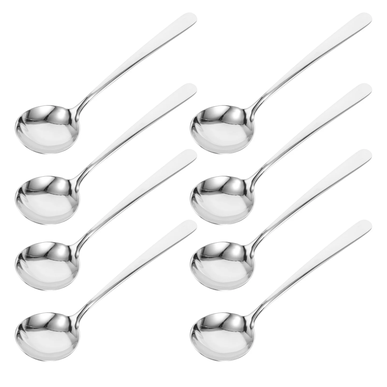 

8Pcs Stainless Steel Soup Spoons Large Round Head Serving Spoons for Dining Kitchen Restaurant Home Use