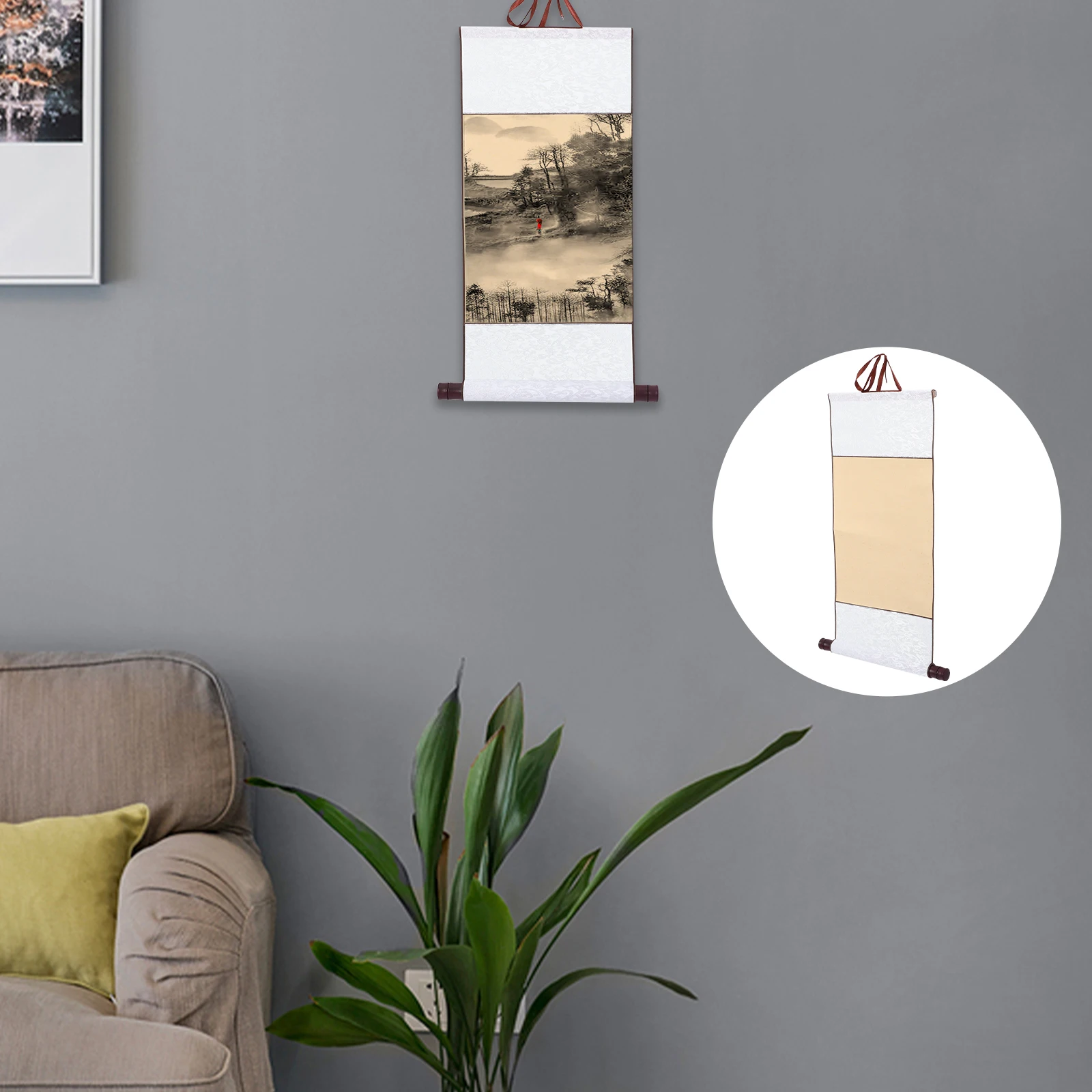 

Blank Hanging Scroll Calligraphy Practicing Beige Child Drawing High Quality Material Compact Storage Suitable Chinese