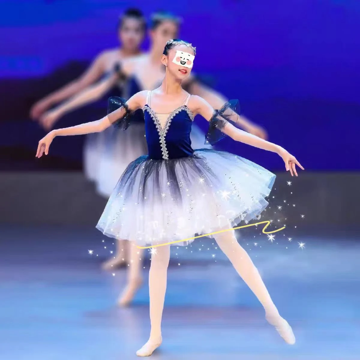 Blue Ballet Performance Tutu Dress Girls Dance Wear Outfit Children Stage Clothing Fashion Ballet Dresses Princess Vestido Kids image 4