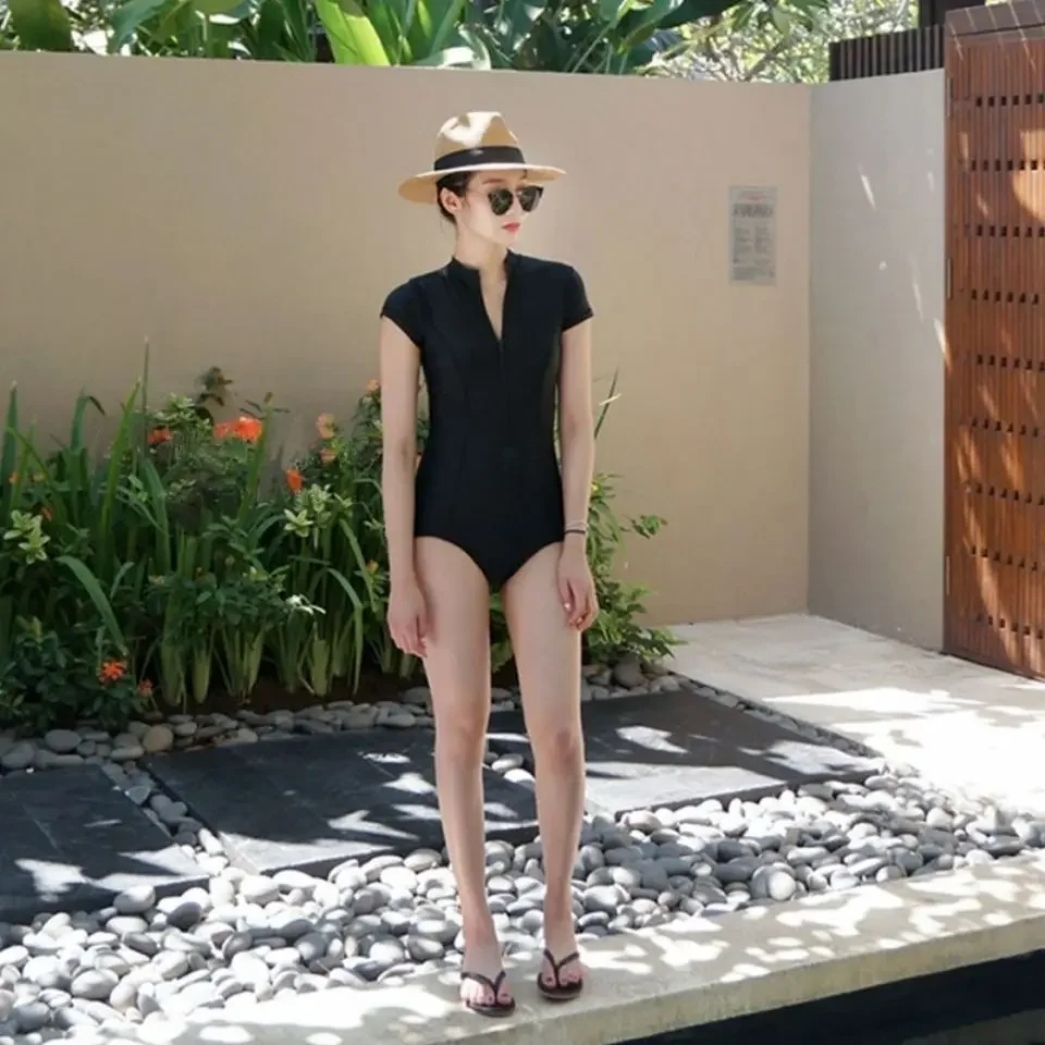 Cover-ups femmes solide Harajuku populaire quotidien Sexy élégant nouvelle femme Version coréenne vacances Simple Chic tunique ajustement maillot de bain Ins