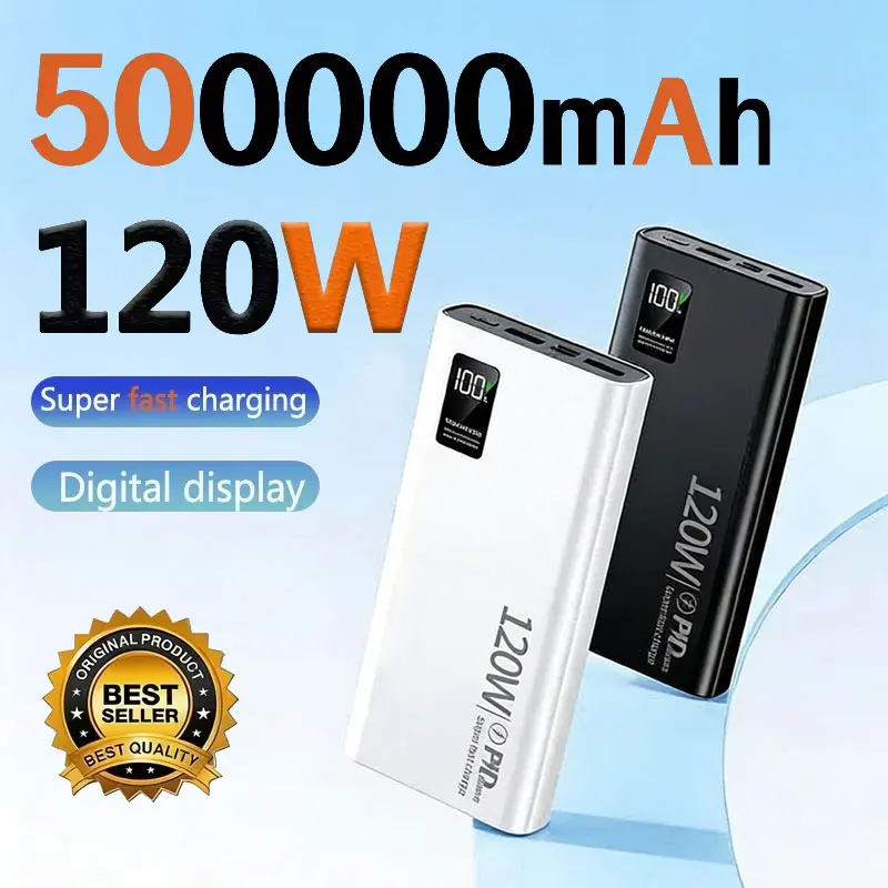 

500000 мАч Power Bank 120 Вт сверхбыстрая зарядка Powerbank большой емкости портативный аккумулятор для iPhone Samsung Huawei