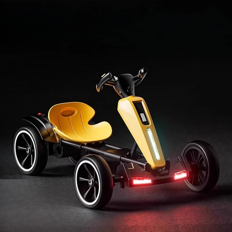 ‌ Opvouwbare draagbare elektrische kindergokart met 390-motor Coole LED-verlichting Geen montage Off-road speelgoedauto voor jongens/meisjes