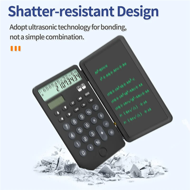 A13E-Portable Rechargeable Solar Power Desk 2-Line 12-Digit Large Display Desktop Calculator With Included Notepad For Office