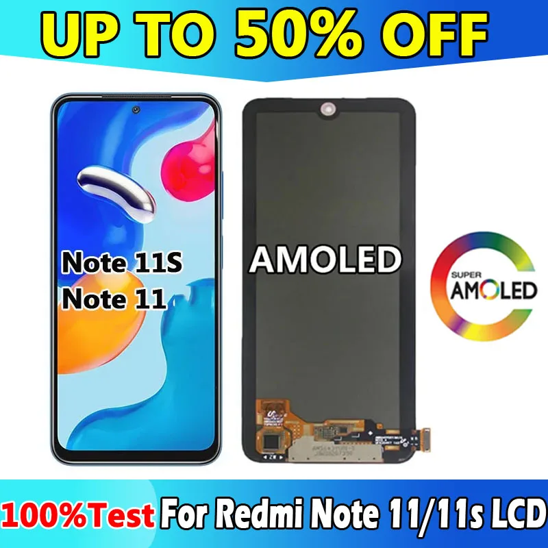 

6.43 "OLED For Xiaomi Redmi Note 11 LCD Display Touch Screen Digitizer Panel Assembly For Redmi Note 11S LCD 2201117TG 2201117SG