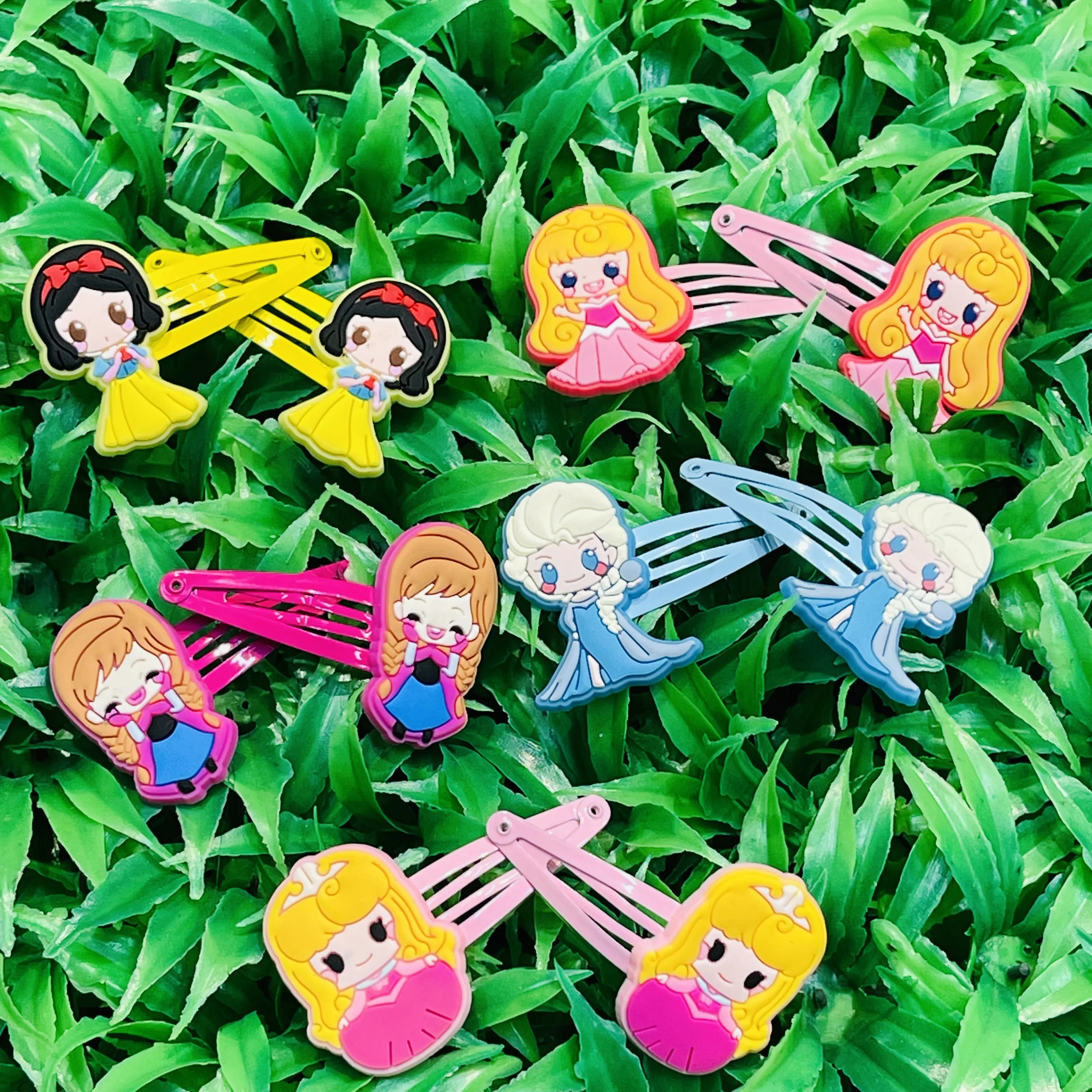10 قطعة/المجموعة جميلة الأميرة سنو وايت Hairgrip ميكي ميني ديزني إكسسوارات الشعر إلسا مينيسو الاطفال مشبك شعر