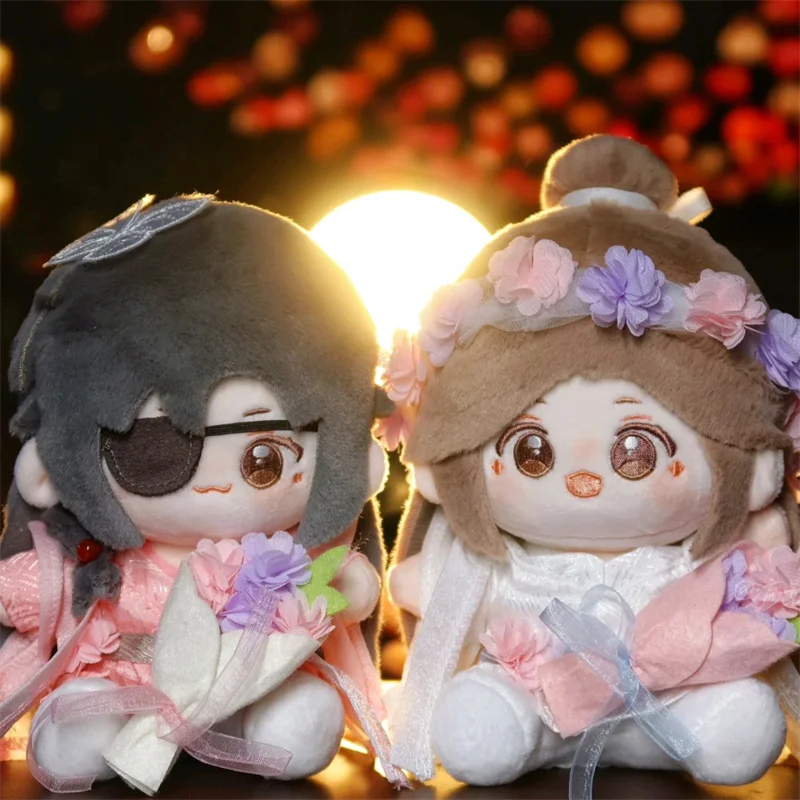 Minidoll Tian Guan Ci Fu Splendid Flowers Hua Cheng Xie Lian Cute Q Version Anime Figures 15cm Sitting Decor Doll Genuine Gift