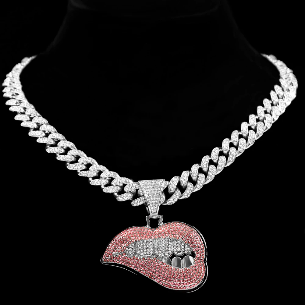 HipHop Iced Out Cuban Link Chains for Men Women Necklace Bling Cuban CZ Stainless steel Chain Necklace Pendant Wholesale Jewelry