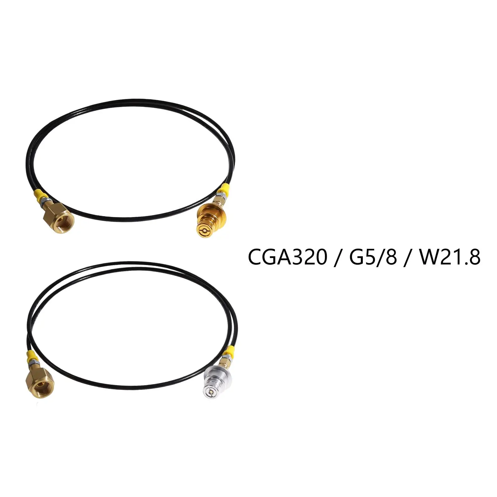 CO2 실린더 리필 어댑터 호스 연결 튜브, 외부 호스 액세서리, 60 인치