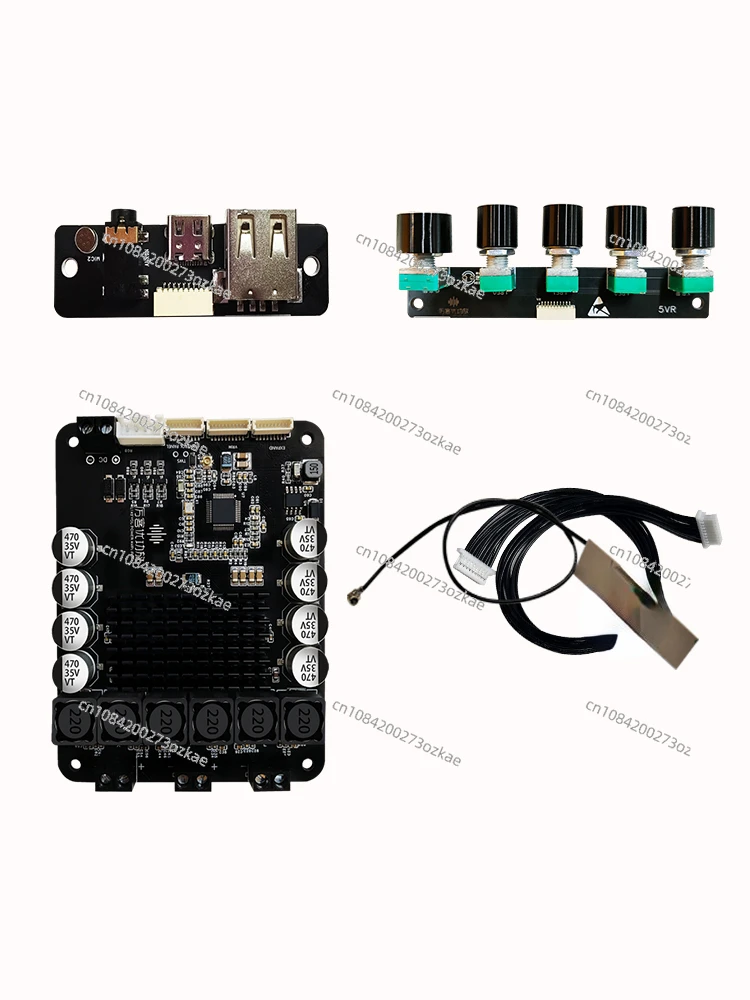 Bluetooth Module 5.0 Amplifier Board Module Fancier Grade Dsp2.1 Amplifier HiFi Five Knob Subwoofer 200W