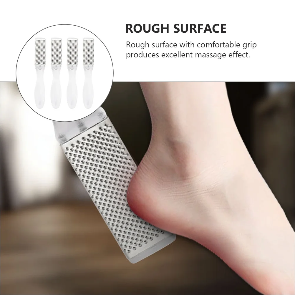 

4Pcs Stainless Steel Foot File Durable Double Side Callus Remover Tool Portable Foot Dead Skin Exfoliating Tool