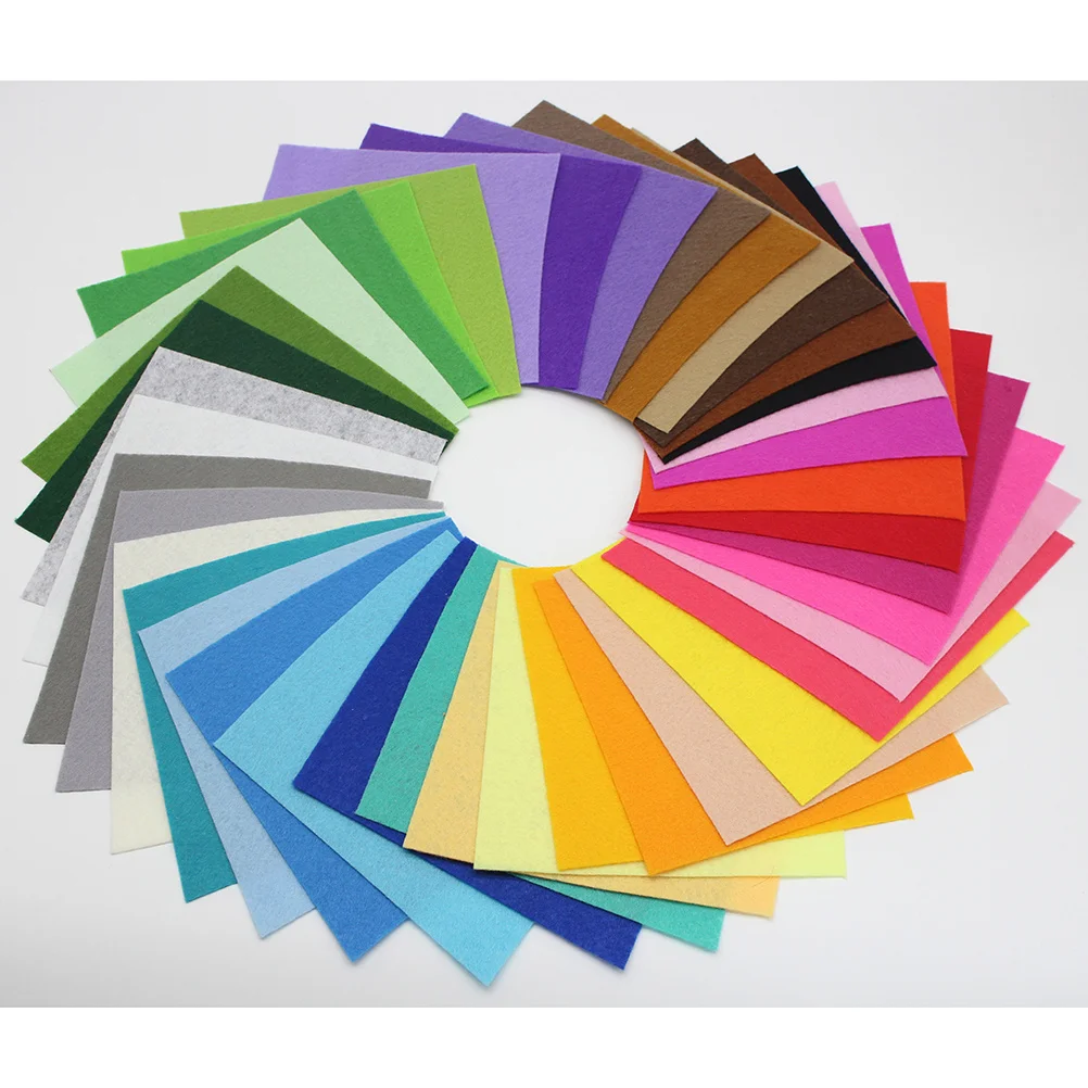 

40Pcs DIY Non-Woven Craft Felt Fabric Sheets Assorted Colors 15x15cm Wool Polyester Fabric for Applique Patches Home Decoration