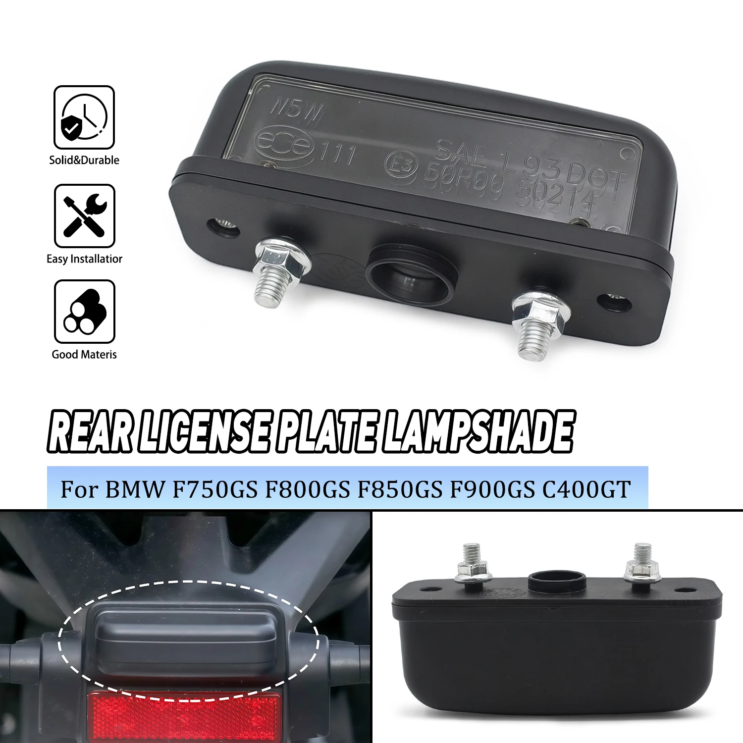 

Motorcycle Plate Lamp Case Accessories For BMW F750GS C400G F800GS F850GS F900GS Adventure Rear License Plate Lamp Housing