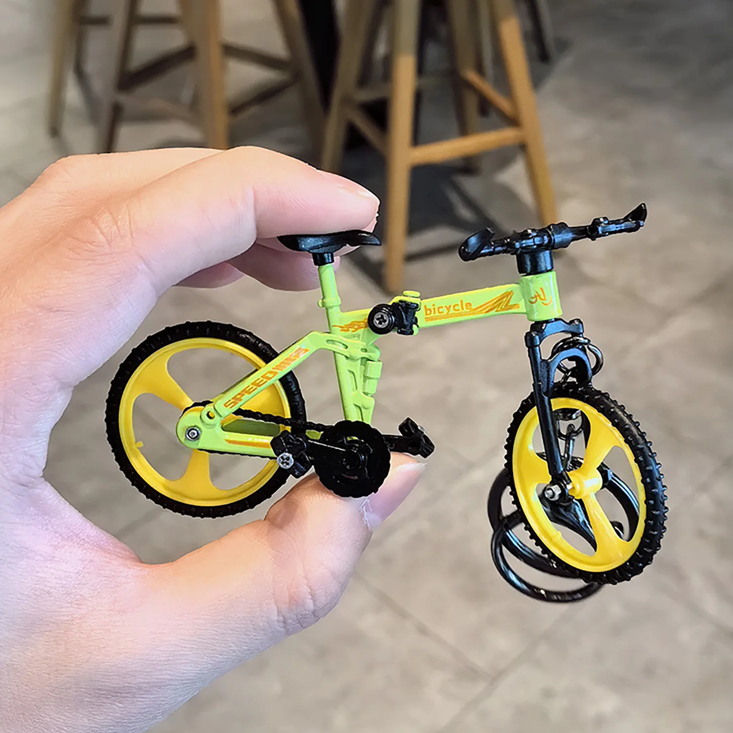 دراجة قابلة للطي، دراجة إصبع محاكاة مصنوعة من خليط معدني، دراجة جبلية مبتكرة على المنحدرات