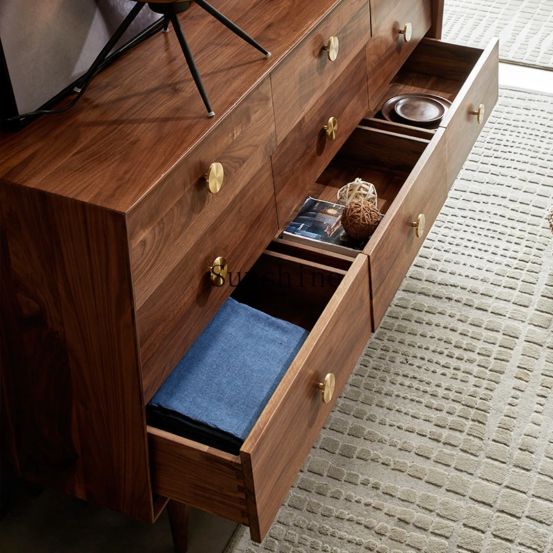 North American black walnut nine chest cabinet living room porch drawer cabinet