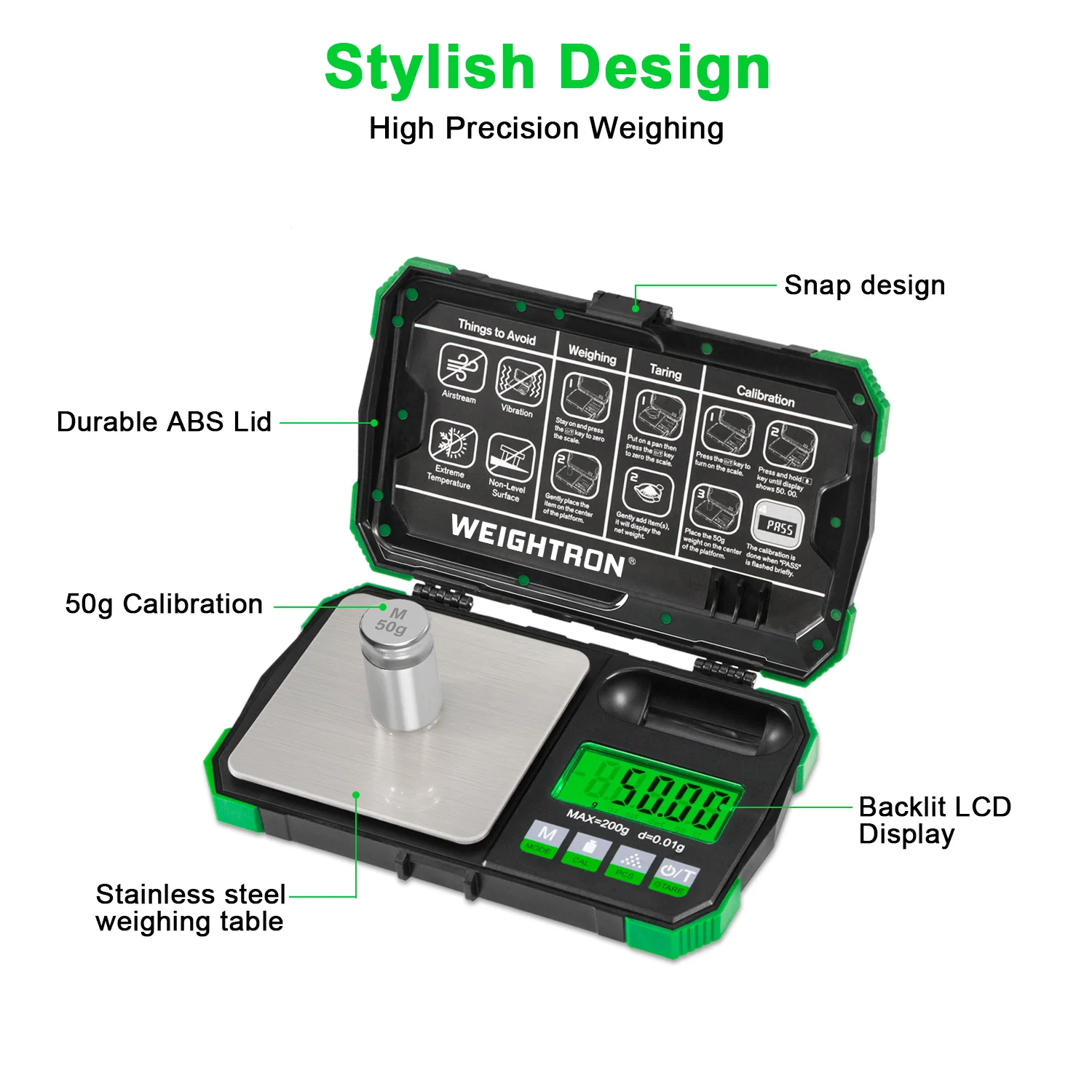 Gram Scale for Food 200g/0.01g Digital Weight Grams and Ounces Mini Pocket Scale with LCD Display Tare for Jewelry