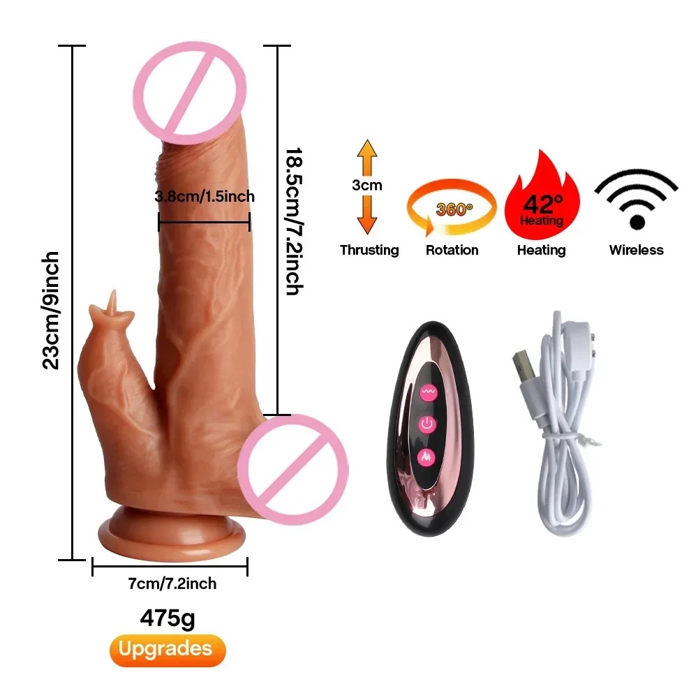 Realistic dildo vibrator dick penis telescopic swing heating silicone dildos female remote control vibrators for women sex toys