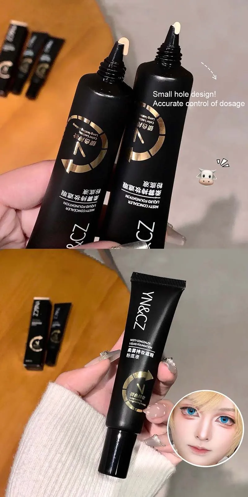 Matte Weiße Foundation Make-up Basis Volle Deckkraft Langanhaltende Wasserfeste Concealer-Foundation Cosplay Gothic Make-up – Detail 6
