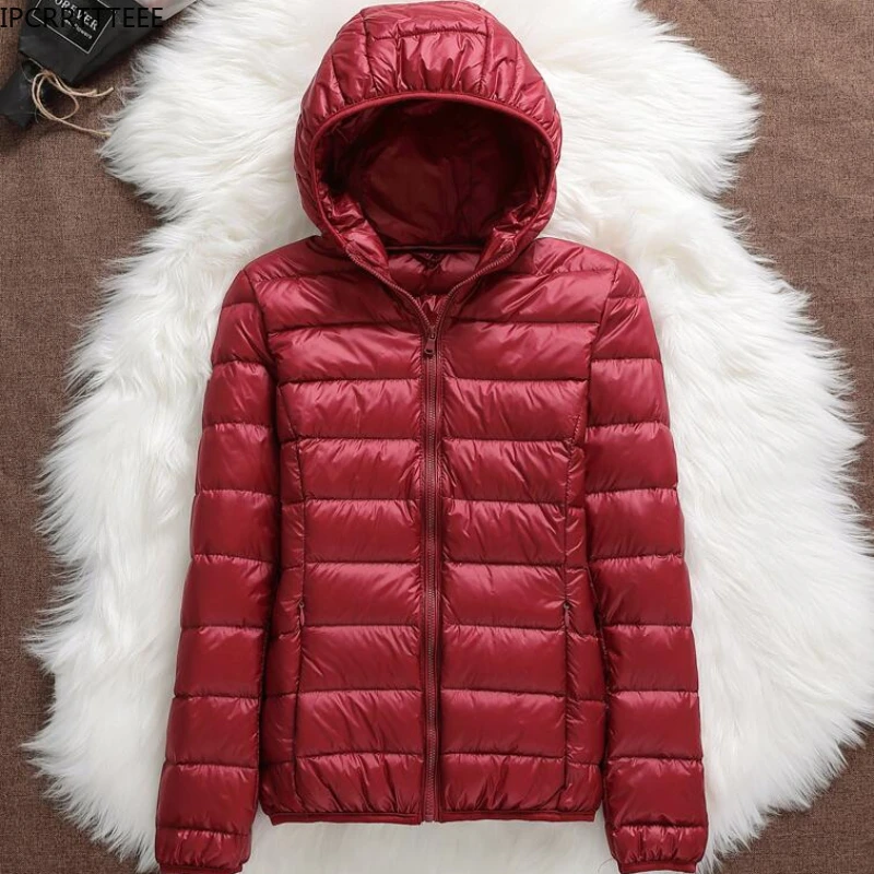 2023 Female Autumn Winter Warm Ladies and Light Women Down Coat Spring Jackets Ultralight Hooded Down Jacket