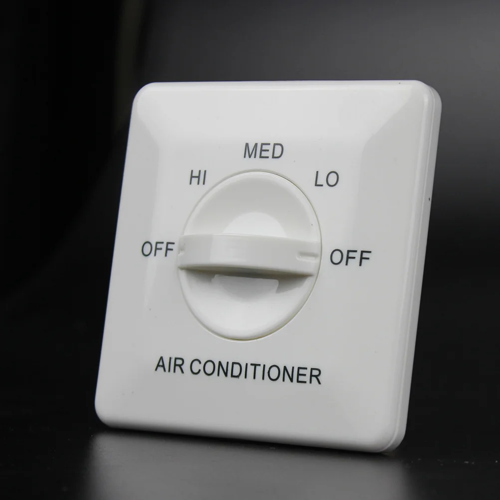 

Fan Coil Three Speed Controller White Impact Resistant for Air Conditioning Fan Panel Control Switch Indoor Temperature