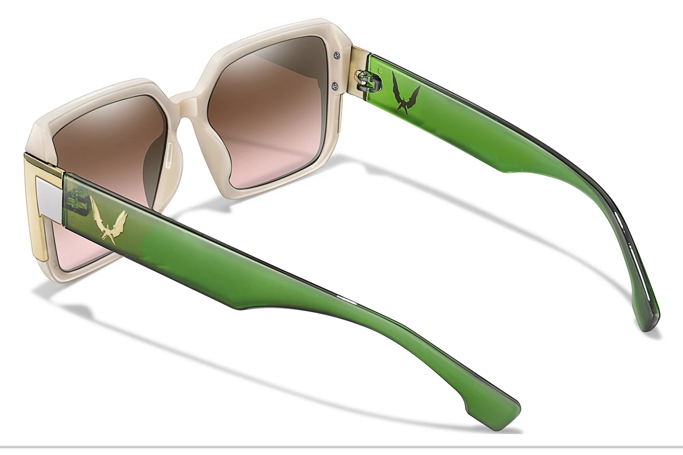 Modische Sonnenbrillen für Damen, lässige quadratische Gläser mit UV-Schutz für den täglichen Gebrauch, Angeln, Autofahren, Golf, Reisen, mit Etui. – Detail 10