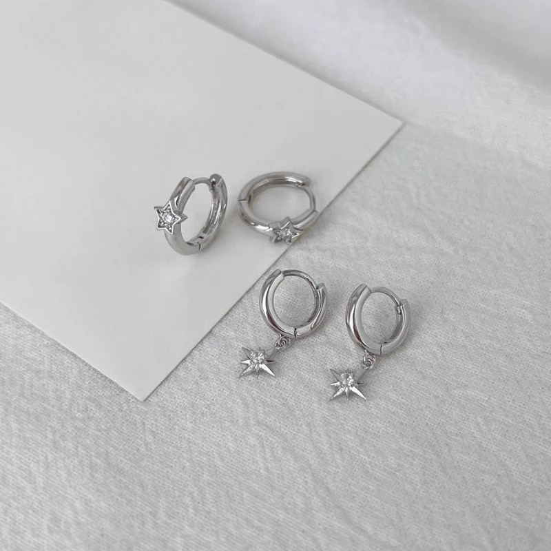 2026 New Style Fashion Octagonal Silver Earrings Exquisite Zirconia Elegant Sophisticated High End Design Earrings for Women