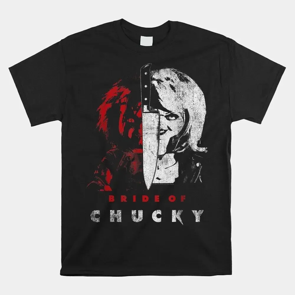Verkauf!! Kinderspiel Braut von Chucky Split Portrait T-Shirt, Größe S-5XLHigh Qualität 100% Baumwolle Kurzarm