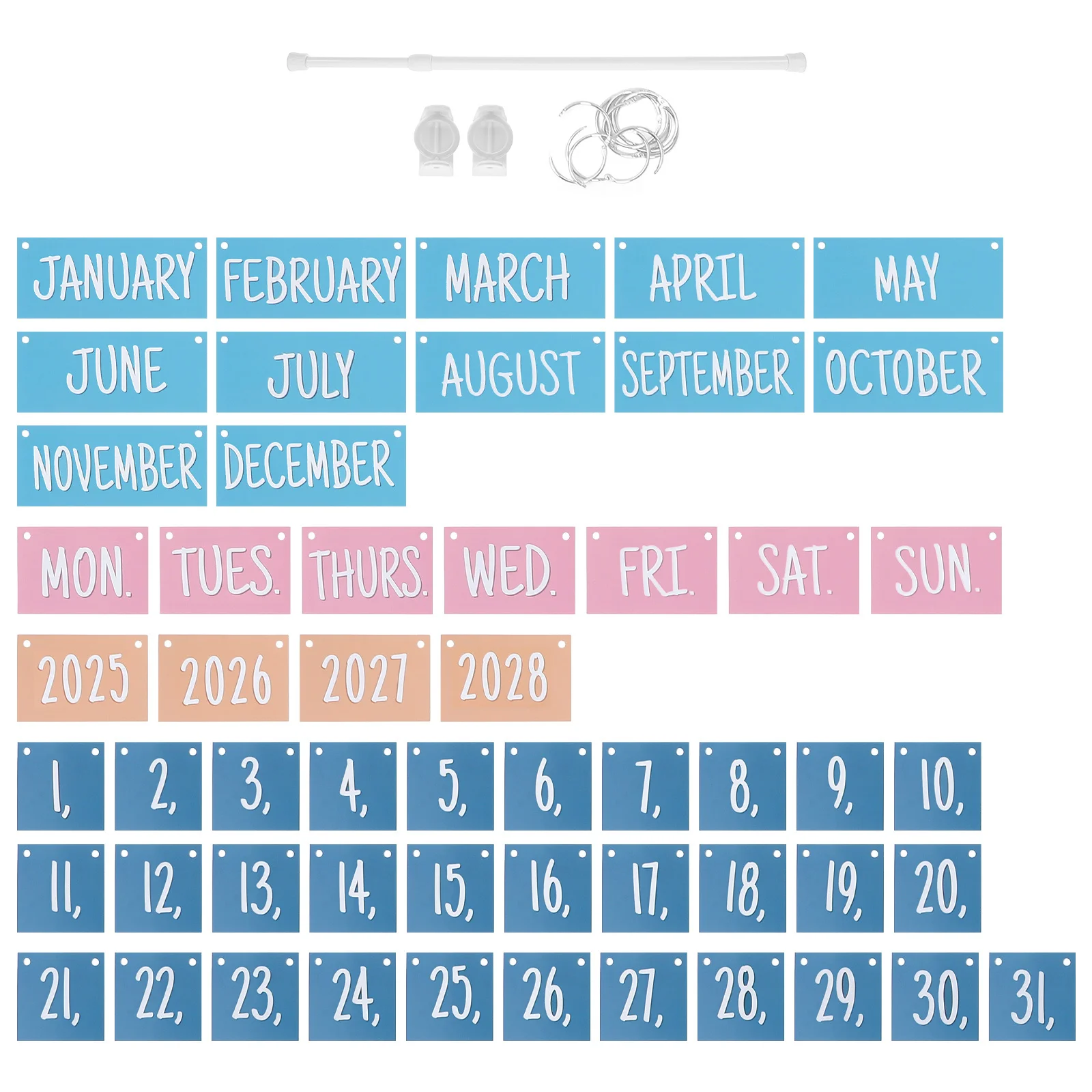 

1Set Calendar Bulletin Board Boho Rainbow Flip Adjustable Holder Classroom Decor Date Cards Supplies 2025-2028