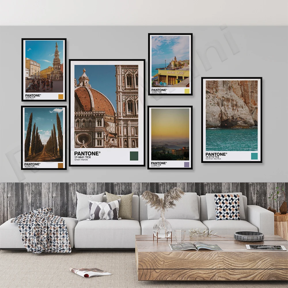 PANTONE: Seaside Italy European Summer, Cagliari, Paris, Sardinia Sea Blue Code Palette Shade Travel Photography Poster Printing