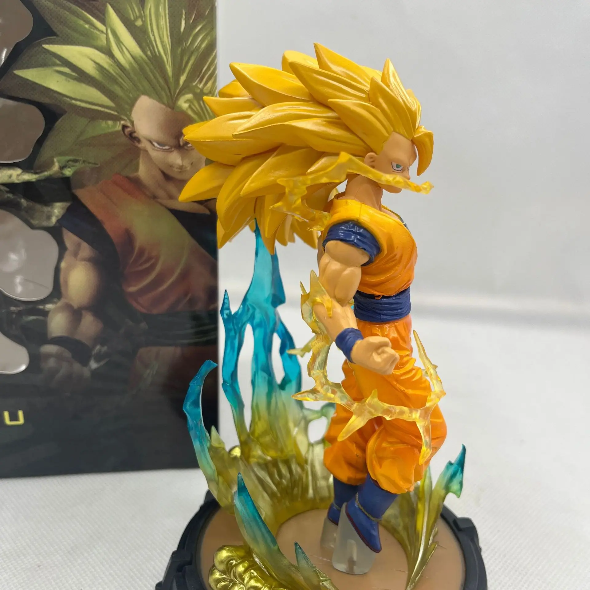 18cm Dragon Ball Anime Figure Son Goku Super Saiyan 3 Kakarotto Collectible GK Model PVC Doll Action Figure Kids Toy Gift