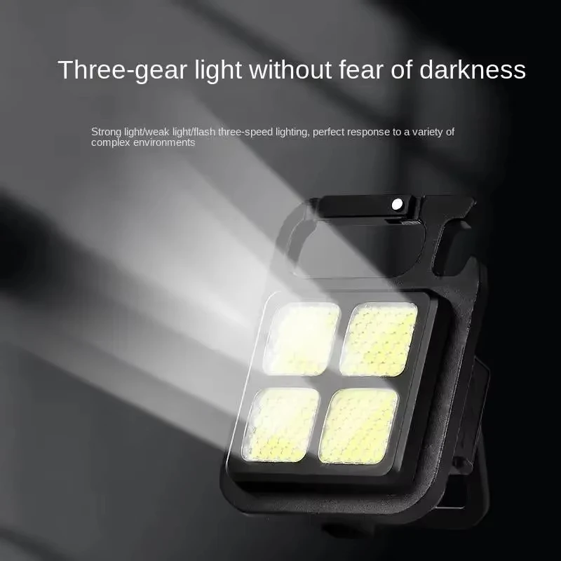

Mini COB LED Keychain Flashlight USB Rechargeable Magnetic Work Light Portable Emergency Lamp for Camping Hiking Outdoor Use