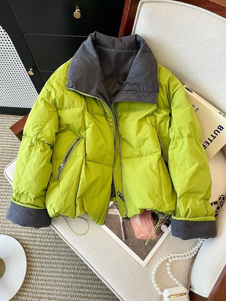 

Winter Faion ort Cotton Jaet, женская цветная блузка с воротником-стойкой, свободная теплая верхняя одежда, уличная одежда из полиэстера с наполнителем