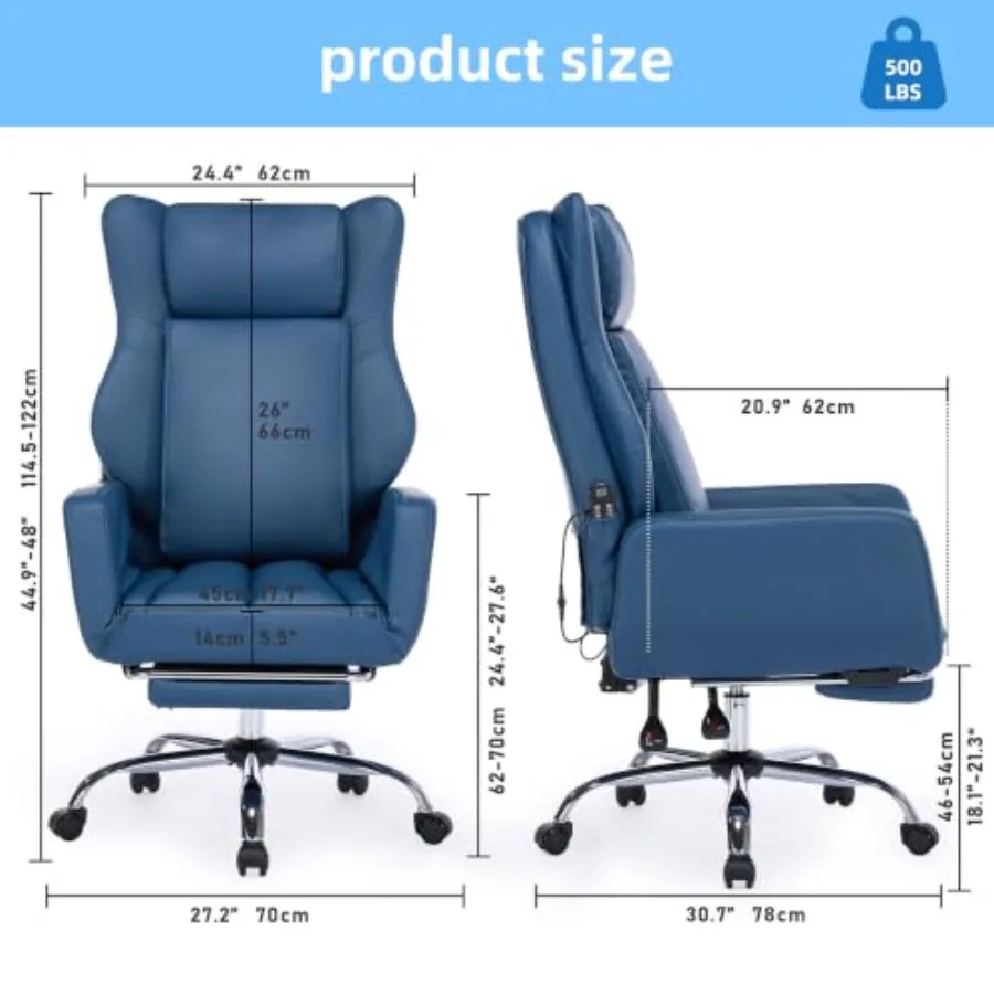 3D Kneading Massage Office Chair for Home Office Use, Premium PU Leather, Black, Ergonomic Design with Lumbar Support