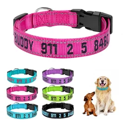 Custom Embroidered Dog &Puppy Product Collar,Tough Nylon Personalized Dog Tags Chain Phone Name ID DIY